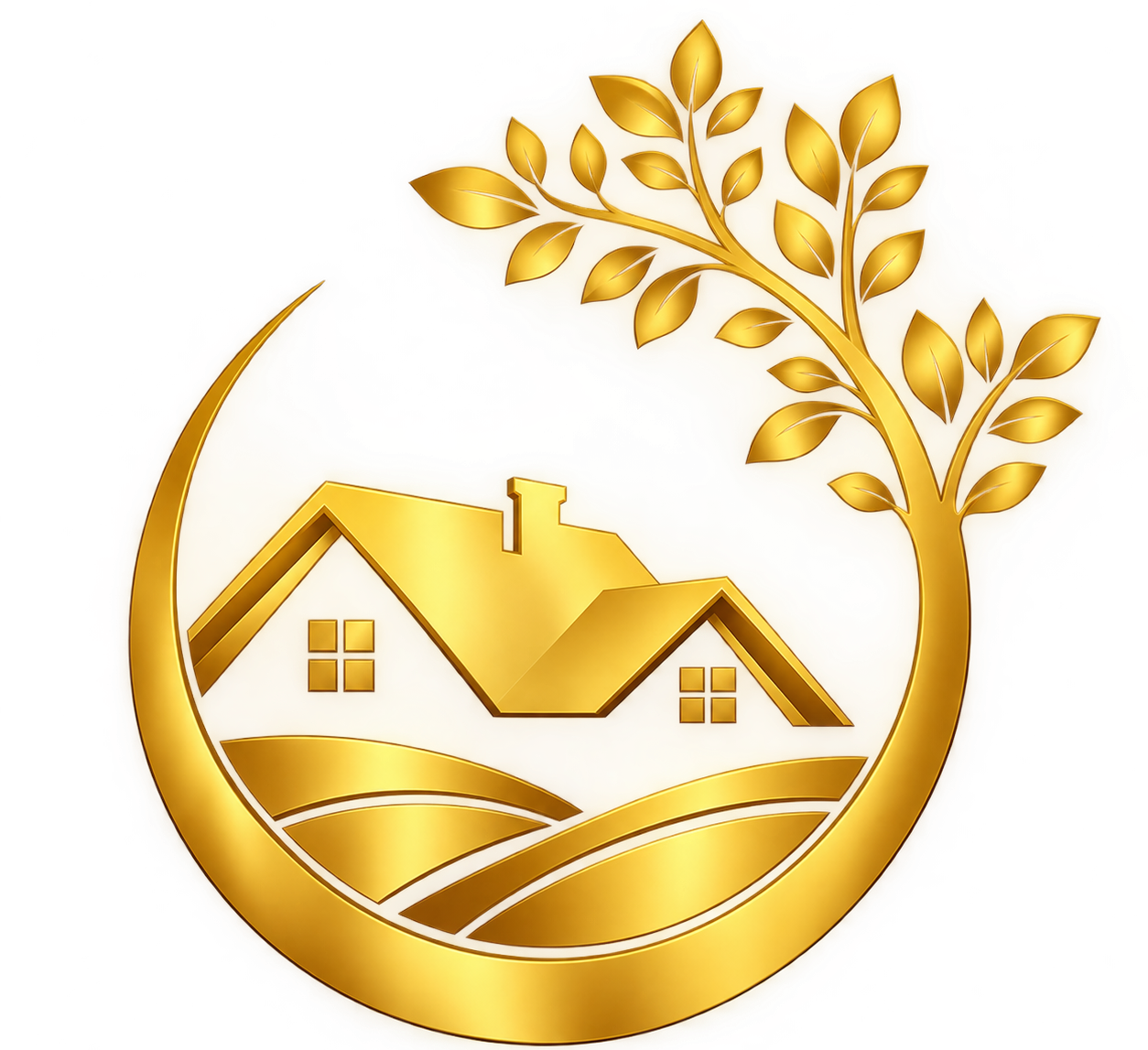 Homify Decore home decor logo with golden house and tree